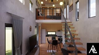 Industrial-Style Loft-Type Tiny House Design Idea (3x6 Meters Only)