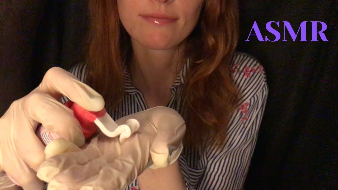 ASMR Cutting Latex Gloves and Shaving Foam Sounds - Partially Layered