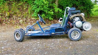 We put a Briggs V-twin on a kids Go kart