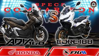 HONDA ADV 160 ROADSYNC vs FKM CORE 188 SPECS COMPARISON