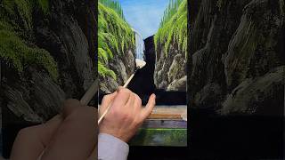 BOB ROSS FAN BRUSH EPIC WATERFALL #bobross #shorts