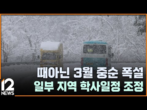때아닌 3월 중순 <strong>폭설</strong>…일부 지역 학사일정 조정 / EBS뉴스 2025. 03. 18