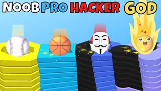 NOOB vs PRO vs HACKER vs GOD - Stack Smash Gameplay Part 1 | All Levels (Android, iOS) screenshot 3