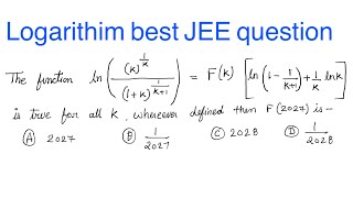 Rank booster question for jee || logarithm question for jee || best jee question for logarithm 
