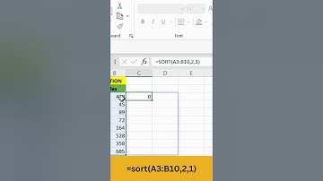 Excel Shortcuts: How to Sort by Ascending to  Descinding