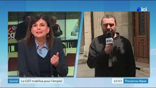 L’UD CGT 13 au JT de France 3 Provence ce lundi 18 mai- Rassemblement 21 mai à 11h30 au Medef 