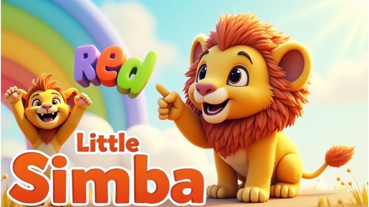 Happy Color Simba Runs Learn Colors with Simba | Fun Rhymes for Kids | Red, Blue, Green ...