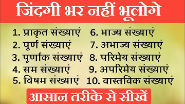 सभी प्रकार की संख्याओं को पहचानें || संख्या पद्धति || identify all types of numbers | number system