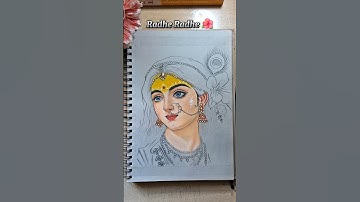 Part-2 ✨️Radha Rani Drawing ✨️ ♥️ #shorts #youtubeshorts #radharani #radha #radheradhe #softpastel