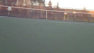 Me Taking Some Tennis Serves On A Windy Day.., No Federer Nadal But Pretty Good Anyway