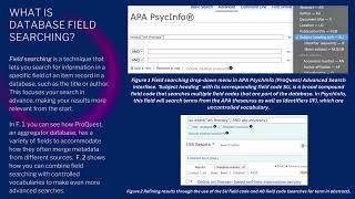 INFO 244 Key Concept Presentation: Field Searching