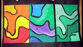 Google Classroom Art Assignment/Warm and Cool Color Abstract Drawing/Grade: KIndergarten