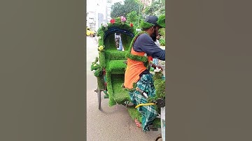 Green Rickshaw in Dhaka City Highway #shorts #youtubeshorts #viral #shortvideo #shortsfeed