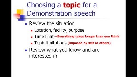 Informative Speeches: Demonstration Speeches