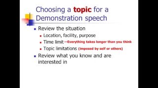 Informative Speeches: Demonstration Speeches