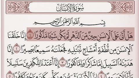 سورة الإنسان | بصوت القارئ الشيخ مشارى العفاسي