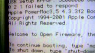 Power Mac G4　Open Firmwareの画面