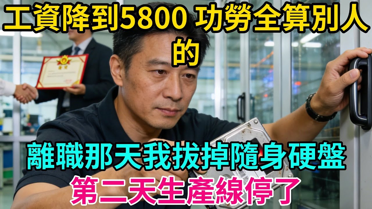 工資降到5800，功勞全算別人的。離職那天我拔掉隨身硬盤，第二天生產線停了【奇譚異聞錄】#職場 #爽文 #生活經驗 #小說 #故事分享 #反轉