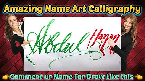 Abdul Hanan Name Signature Calligraphy Status | How to Draw, Cursive Calligraphy with Cut Marker