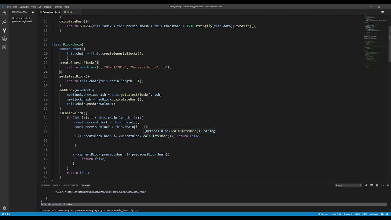 How to create a simple Blockchain - YouTube
