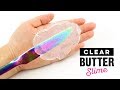 CLEAR BUTTER SLIME?! Mixing Transparent Clay into Slime! DIY Dare #4