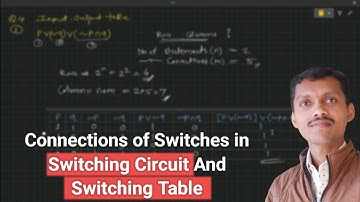 Write Symbolic form of Switching Circuit and Construct its switching table and interpret it