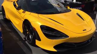 2018 volcano yellow mclaren 720s 4.0 litre twin-turbo v8 710 bhp 568
lb-ft torque 0-62 mph 2.8 sec 0-124 7.8 top speed 212