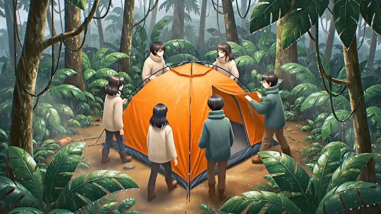 Anime ASMR Rainy Mountain Adventure 🌧️ Cozy Ghibli-Style 2-Minute Journey