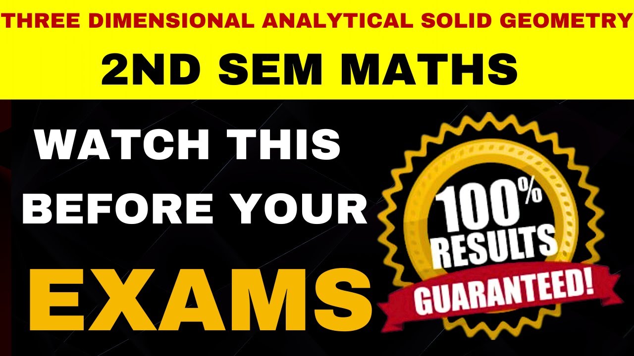 2nd sem maths Analytical solid Geometry imps with answers || 2nd sem ...