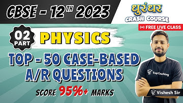 CBSE Class 12 Physics Most Important Case-Based + Assertion and Reason Questions | Part 2|