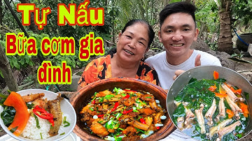 Tiên IQ Tự Nấu Bữa Cơm Gia Đình Cá Bóng Thịt Ba Rọi Kho Tiêu Canh Rau Từ Cây Nhà Lá Vườn Ăn Qúa Ngon