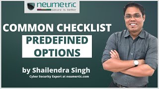 Commom Checklist Predefined Options