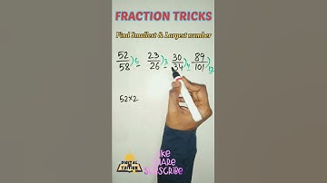 Math shorts | fraction tricks | find largest and smallest number #shorts #youtubeshorts #mathtricks