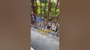 Vệ sinh và đục tạo nhám chân cột trước khi ghép cốp pha #xaydung #kinhnghiemxaydung #shorts