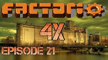 Factorio 4X - Season 1 - Episode 21 - Ultralight Rocket Infrastructure Causeway.
