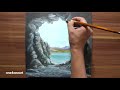 How to paint with acrylic / Painting Vlog #51 / Walking Through Cave Waterfall #waterfall #landscape