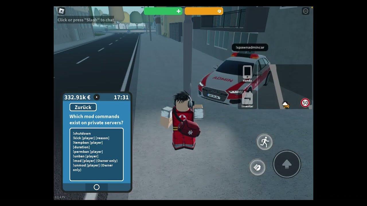 Roblox notruf hamburg ich zeige euch alle befehle im privat server von