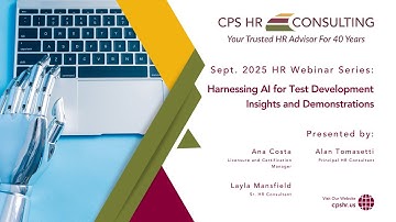 September 2025 HR Webinar Series: Harnessing AI for Test Development - Insights and Demonstrations