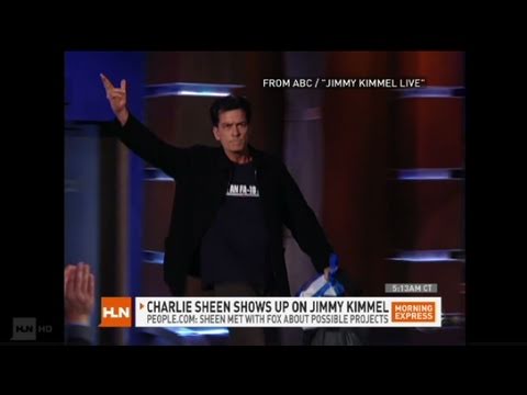 HLN: Charlie Sheen surprises Jimmy Kimmel with a k...