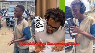 Olamide immediately SIGNED this mechanic boy to YBNL after a mad! Grammy winning freestyle