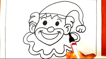 How to draw a clown face for kids|| Easy Drawing||Step by step