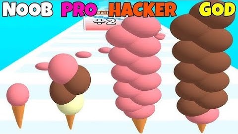 NOOB VS PRO VS HACKER VS GOD of Ice Cream Rush