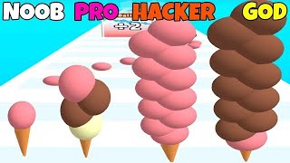 NOOB VS PRO VS HACKER VS GOD of Ice Cream Rush