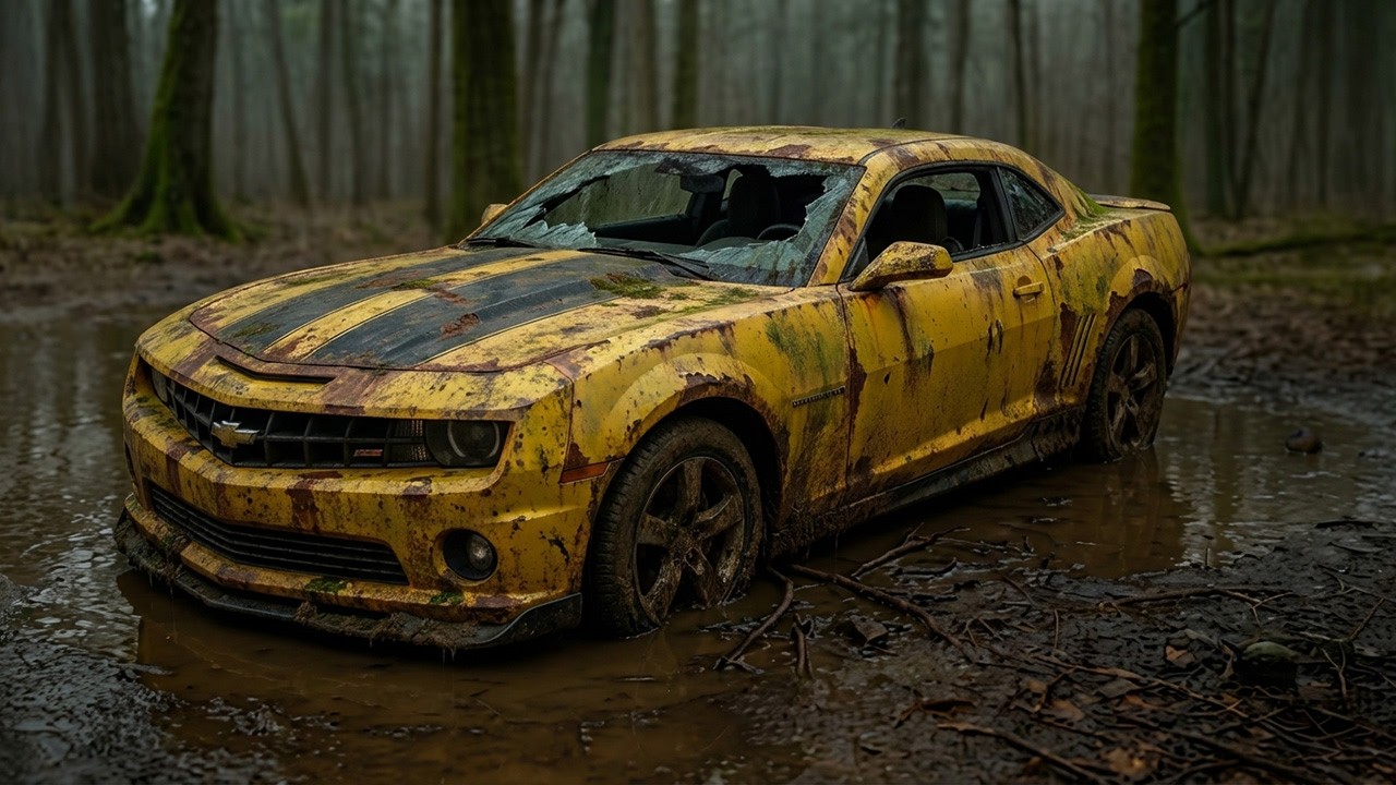 ASMR Car Restoration| Restoring Abandoned Bumblebee Transformer Found in the Forest | Full Rebuild