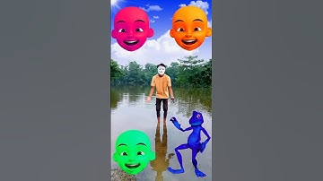 Upin ipin head to dancing frog,, joker,, gorilla & red dame tu cosita - magic vfx