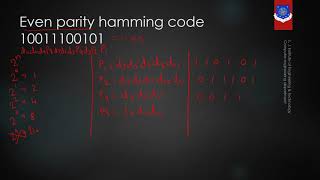 Error detection and correction using hamming code | lec 21
