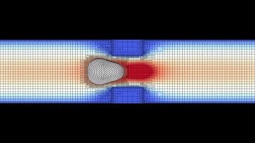 3D flow of an elastic capsule through a constricted channel