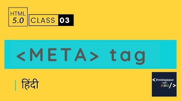 Meta tag keywords & description SEO - html 5 tutorial in hindi - Class - 03