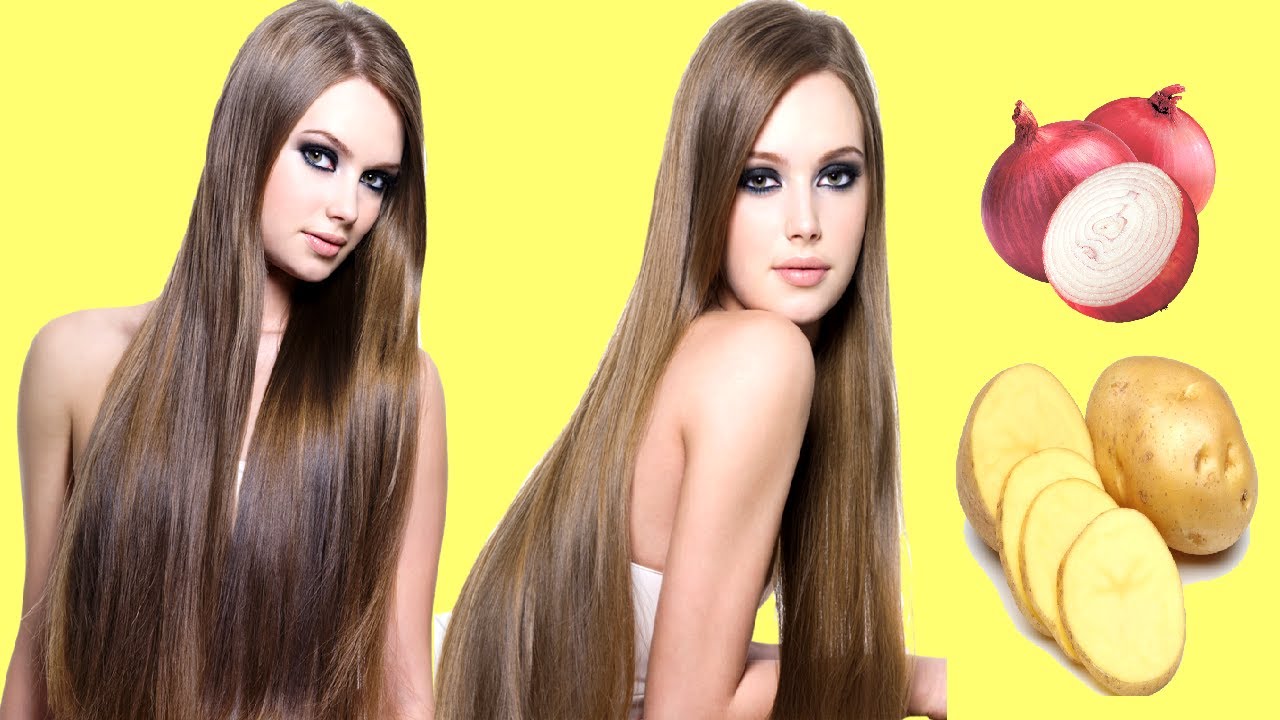 How long hair grows and thicken with onions and potatoes Super fast