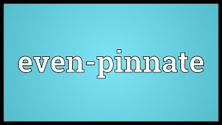 Even-pinnate Meaning